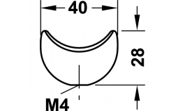 Hafele - Ручка-кнопка D40x28 мм, цамак, хром. поліров.,колір білий - 134.08.270