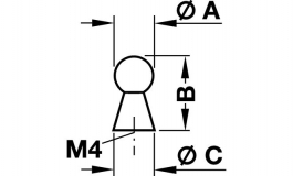 Hafele - Ручка кругла, нержавіюч.,сталь,мат.12x19мм - 134.26.001