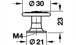 Hafele - Ручка-кнопка D30х23 мм, цамак,золотист., полір. - 134.33.817