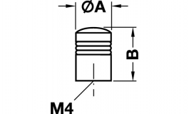 Hafele - Ручка кругла нержавіюч.сталь,мат.20x30мм - 134.84.627