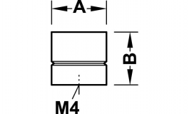 Hafele - Ручка-кнопка нержавіюча сталь матова 18x23мм - 134.88.611