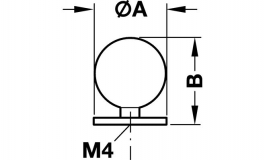 Hafele - Ручка-кнопка лат.нікельов.мат.20x25мм - 134.97.601