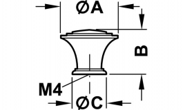 Hafele - Ручка-кнопка D25, Н=20 мм, латунь, стара бронза - 135.07.103