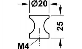 Hafele - Ручка-кнопка D20х25 мм, цамак, хромов., поліров. - 136.05.209