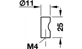 Hafele - Ручка-кнопка D11х25 мм, латунь, поліров.,хромов. - 136.06.212