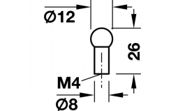 Hafele - Ручка-кнопка цамак чорна матова 12x26мм - 136.09.302