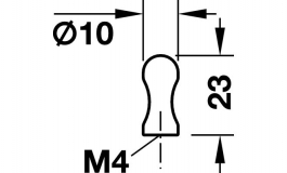 Hafele - Ручка-кнопка D=10 Н=23 мм (хром поліров.) - 137.56.200