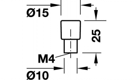 Hafele - Ручка кругла, пласт.,чорн. 15x25мм - 138.44.605