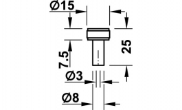 Hafele - Ручка кругла, пласт.,колір: сріблястий 16x25мм - 138.44.909