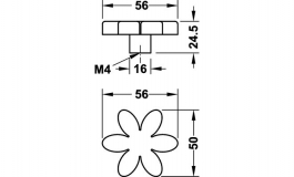 Hafele - Ручка-кнопка пластик, колір: зелений 56х56 мм - 138.68.014