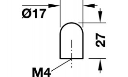 Hafele - Ручка-кнопка  гумова чорна 17x27 мм - 138.82.301