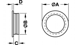 Hafele - Ручка врізна D40 мм, латунь, нікель матовий - 151.41.602