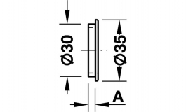 Hafele - Ручка для плоских дверей,латунь,хром.,мат.35x3,5мм - 151.62.432