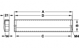 Hafele - Ручка врізна 138х41мм, алюм.,сріб.анод. - 151.85.901