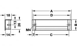 Hafele - Ручка для плоских дверей,цинк/алюм,срібляст.111x31 - 151.99.901