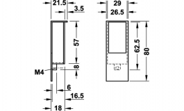 Hafele - Ручка для плоских дверей,цинк, алюм.  80x29мм - 152.13.900