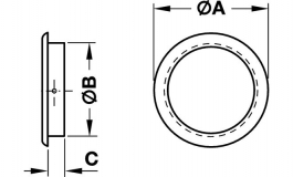 Hafele - Ручка D40х7 мм, сталь, золотистий - 153.20.521