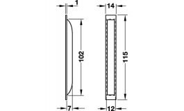 Hafele - Ручка для плоских дверей,пласт.,біл.14x115мм - 158.05.704