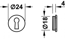 Hafele - Декорат. ключевина 24 мм, цамак, золотист., полір. - 181.03.805