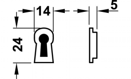 Hafele - Декорат. ключевина 14х24 мм, латунь, полір. - 185.30.830