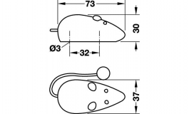 Hafele - Ручка "MAUS" 73х30 мм, бук лакований - 193.09.300