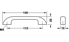 Hafele - Ручка дуб 140x25мм - 193.15.407