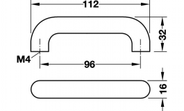 Hafele - Ручка бук натуральний 16/112x32 мм - 193.34.342