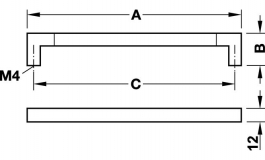 Hafele - Ручка 140х35мм, дуб / хромована матова - 194.60.442