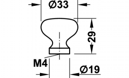 Hafele - Ручка-кнопка бук 33x29мм - 196.74.303