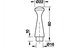 Hafele - Ручка-кнопка бук 22x80мм - 196.90.352