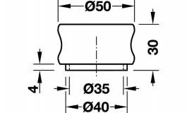 Hafele - Ручка-кнопка бук 50х30мм - 196.98.303