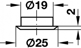 Hafele - Кільце декоративне, 19 мм, латунь, нікель матов. - 219.19.676