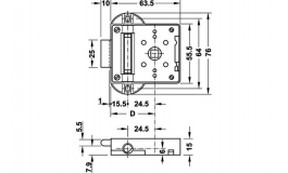 Hafele - Замок Standard Novan цинк нікел. матовий - 225.23.600