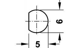 Hafele - Штанга 2000 мм, D=6 мм, сталь, латунована - 226.05.206