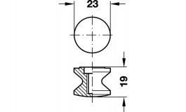 Hafele - Натискна ручка-кнопка D23х19 мм, пластм.,нік.,мат. - 229.01.677