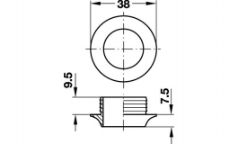 Hafele - Розетка декор. D38х17 мм, пласт., хромов., полір. - 229.03.230