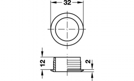 Hafele - Розетка декоративна D19 мм, латунь, нікельов.матов - 229.03.852