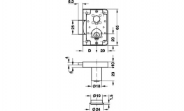 Hafele - Замок правий однакове закриття 60-001 25мм - 230.04.701