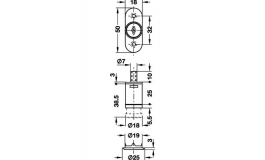 Hafele - Замок з натисканням SYMO цамак нікельований матовий SH1 D18мм - 234.66.601