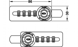 Hafele - Важільний замок на код, різне закриття, лівий - 235.63.300