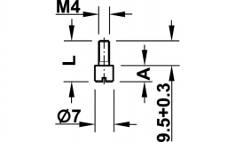 Hafele - Подовжувач до фіксуючої шпильки , 25/V6.3 мм, ст. - 237.22.269