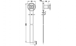 Hafele - Центральний поворотний замок з різними конф. закриття 18/600мм - 237.30.707