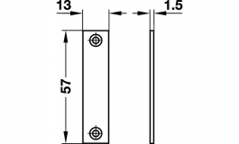 Hafele - Глуха замикаюча планка 57х13 мм, сталь, нікельов. - 239.26.703