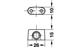 Hafele - Направляюча для штанги, D=6 мм, цамак, стар.бронз - 239.75.104