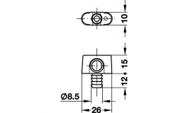 Hafele - Guide ni.pl.with dowel   6,4mm - 239.76.796