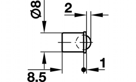Hafele - Защіпка кулькова сталева латунована полірована 8.5мм D8мм - 241.80.514