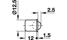 Hafele - Кулькова защіпка D12,5 мм, д/запрес.,хром.,латунь - 241.80.541