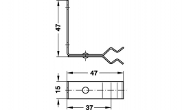 Hafele - Plinth spr.catch front-m.p.5mm - 245.07.757