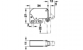 Hafele - Пружинна засувка одинарна Mini-Latch - 245.54.304