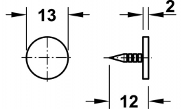 Hafele - Магнітн.защіпка 3-4 кг, знімал., пласт.,корич. - 246.13.120